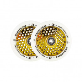 Root Honeycore White 110mm 2 Pack Pro Scooter 110mm Gold