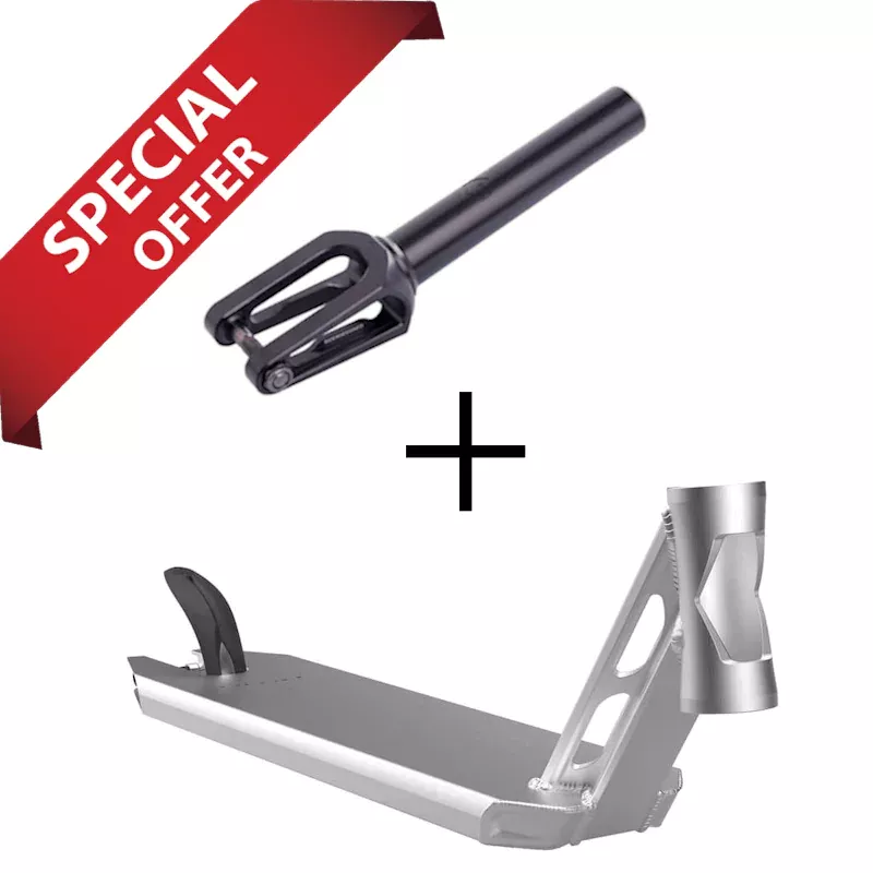 Fuzion Entropy 2.0 Pro Scooter Deck 4.75 x 19.5 Raw + Striker Gravis SCS/HIC Fork