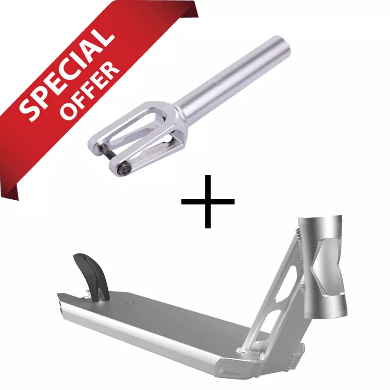 Fuzion Entropy 2.0 Pro Scooter Deck 4.75 x 19.5 Raw + Striker Gravis SCS/HIC Fork