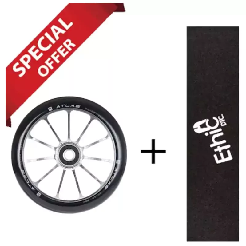 Ethic Atlas Pro Scooter Wheel 110mm Raw + Ethic Griptape Big Coarss