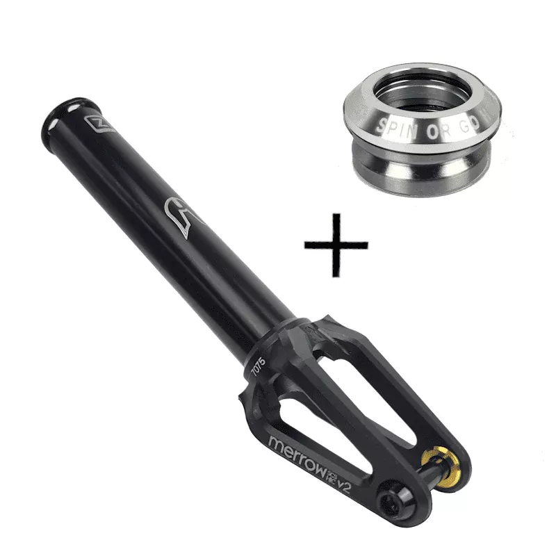 Ethic DTC Merrow Fork HIC/SCS V2 Black + Union Headset Spin Or Home Grey