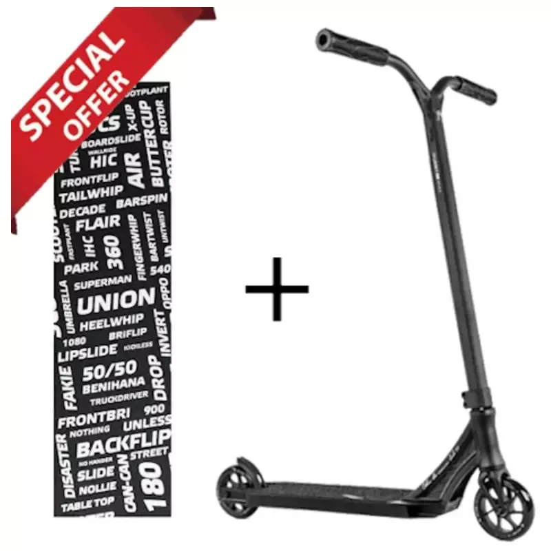 Ethic Erawan V2 Complete Pro Scooter M Black + Union Griptape Trick Bomb