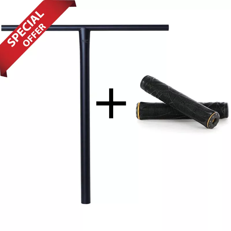 Rideoo Titanium Ride With Style T Pro Scooter Bar 620mm Black + Ethic Grips Black
