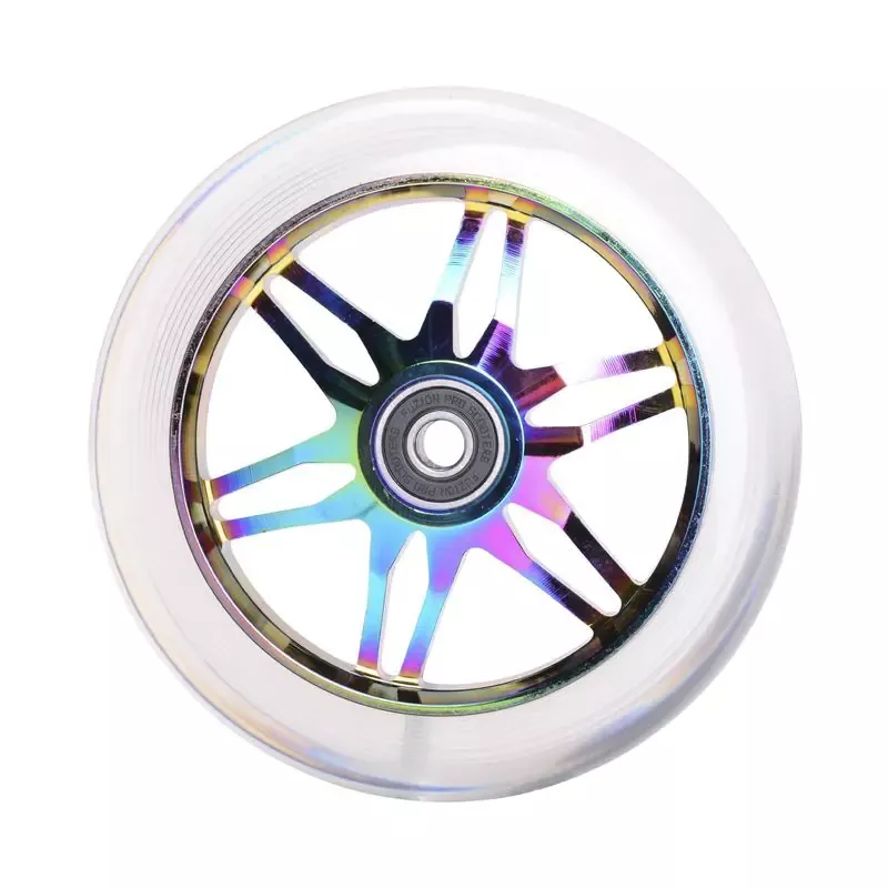 Fuzion Ace Pro Scooter Wheels 120mm Neochrome/Clear — get