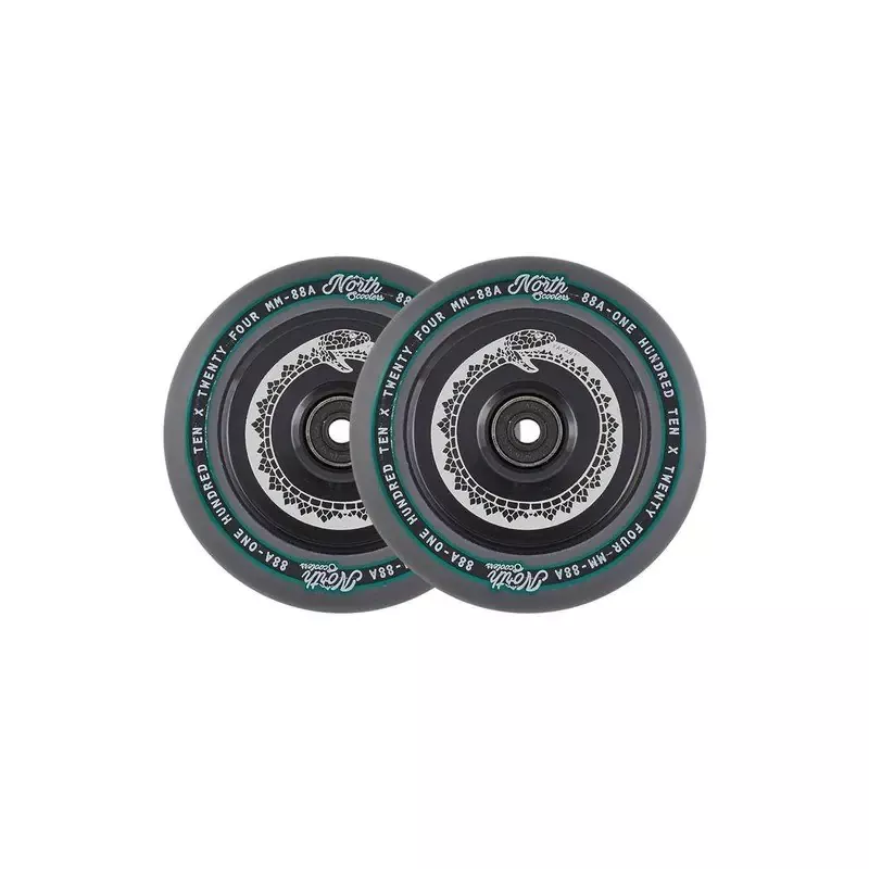 North Vacant Pro Scooter Wheels 2-Pack 110mm Black Chrome