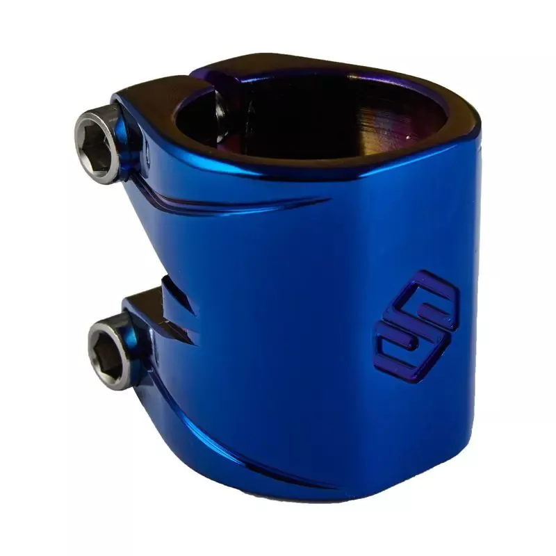 Striker Essence Double V2 Pro Scooter Clamp Blue Chrome
