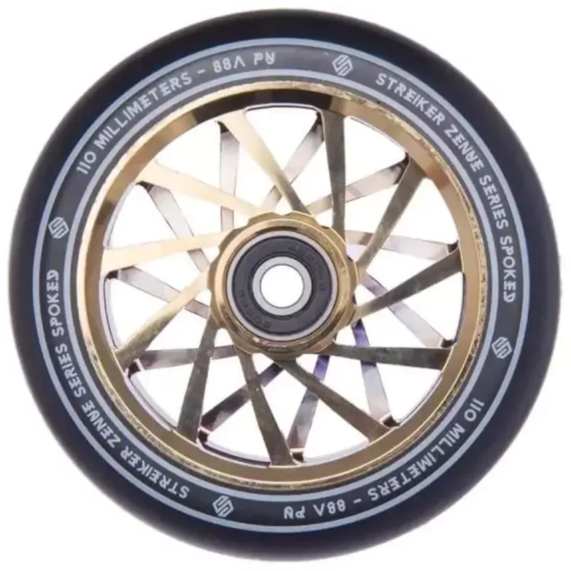 Striker Zenue Series Black Pro Scooter Wheel 110mm Gold Chrome