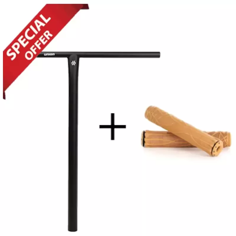 Union Titanium Classic Bar 600mm Black + Ethic Grips Raw