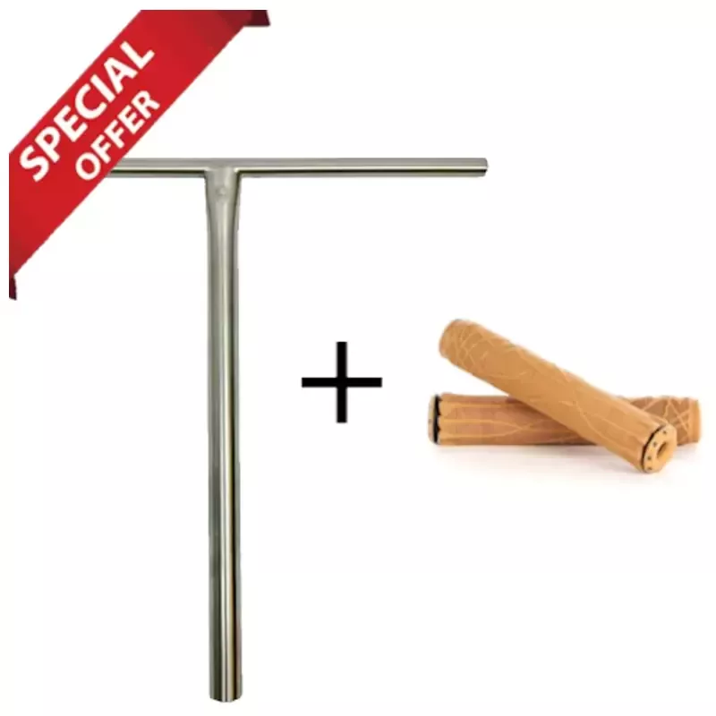 Union Titanium Classic Bar 620mm Silver + Ethic Grips Raw