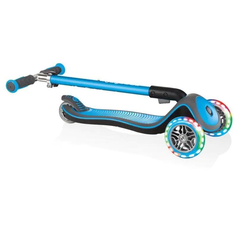 Globber Elite Deluxe Lights Kids Scooter Sky Blue — get for
