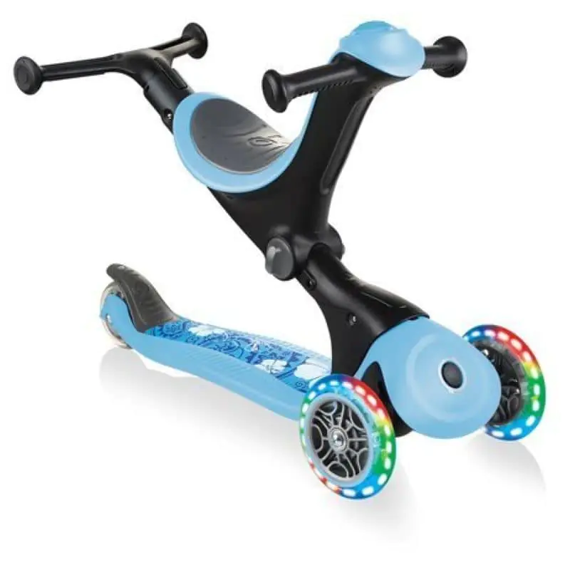 Globber Scooter for Kids GO UP Deluxe Lights Pastel Blue