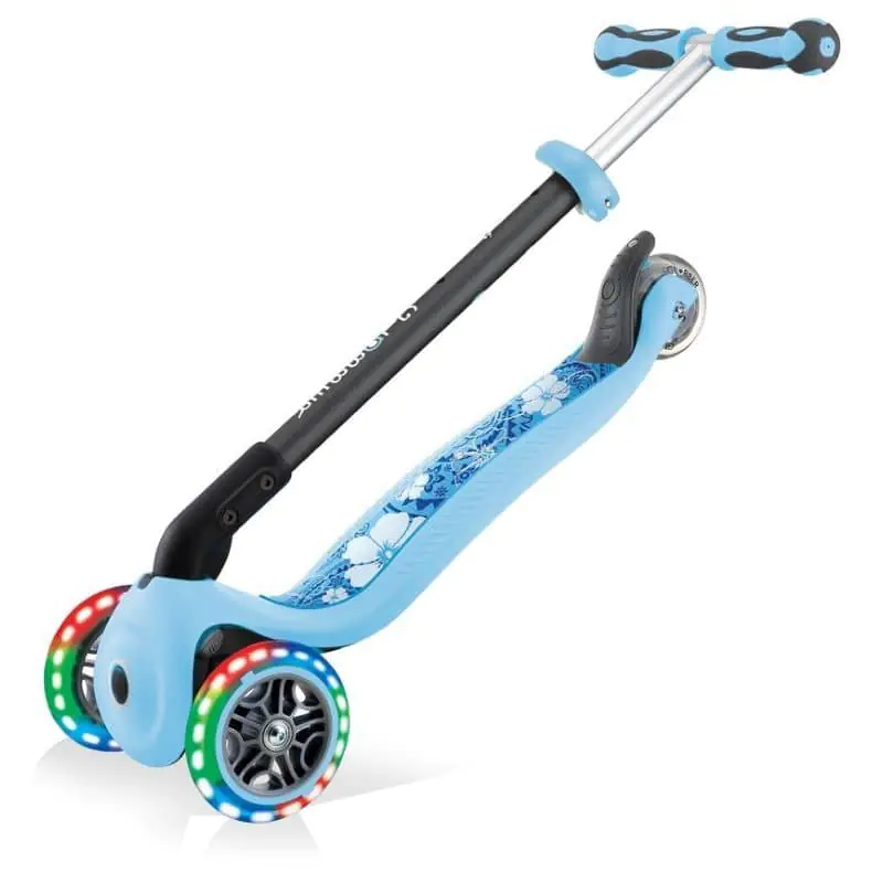 Globber Scooter for Kids GO UP Deluxe Lights Pastel Blue