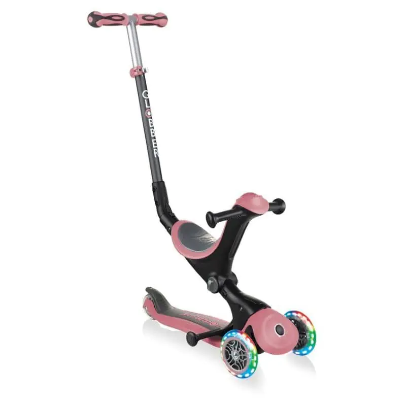 Globber Scooter for Kids GO UP Deluxe Lights Pastel Pink