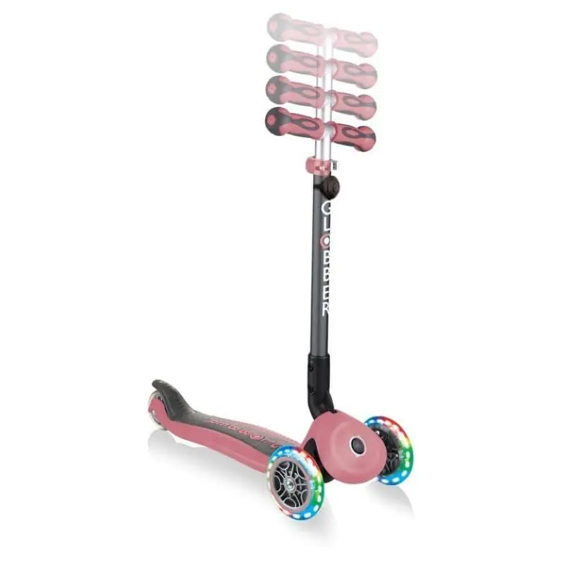 Globber Scooter for Kids GO UP Deluxe Lights Pastel Pink