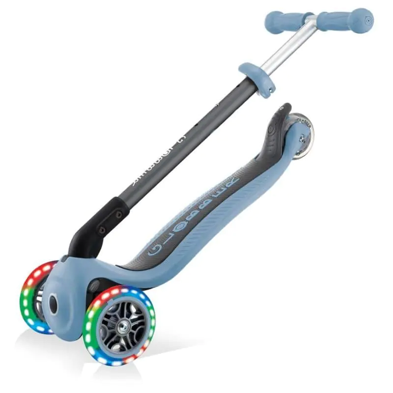 Globber Scooter for Kids Primo Foldable Lights Ash Blue