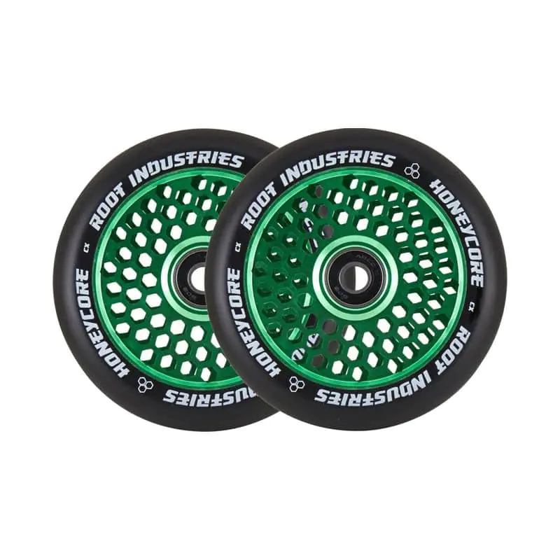 Root Honeycore Black 2-pack Pro Scooter Wheels 110mm Green — get